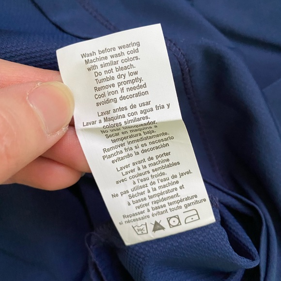 Men's Dickies Dynamix V-Neck Scrub Top with Zipper Pocket, Navy Blue - Picture 6 of 14